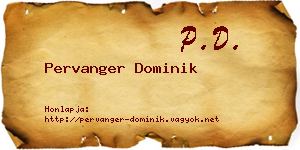 Pervanger Dominik névjegykártya